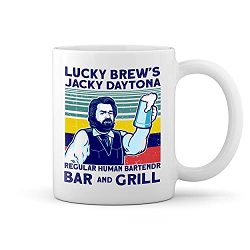 Lucky Jackie Daytona Human Bartender Vintage Weiße Tasse Mug von GR8Shop