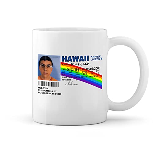 McLovin Driver Licence Hawaii Weiße Tasse Mug von GR8Shop