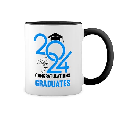 Primary School Graduation 2024 Grundschule Fun Lustige Trend Weiße Tasse Mug mit schwarzen Felgen & Griff von GR8Shop