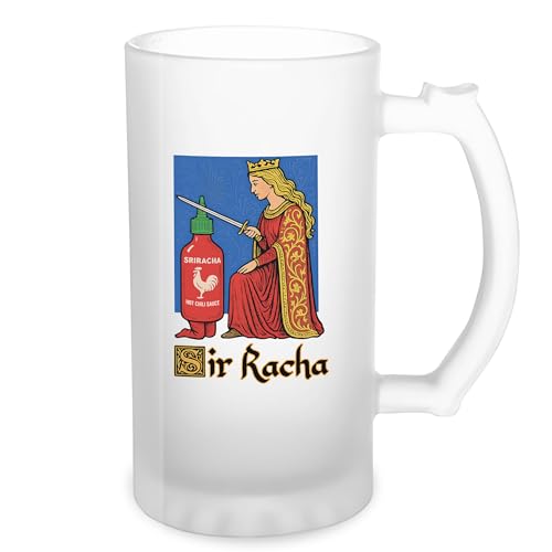Sir Racha Sriracha Sauce Medieval Parody Transparent Bierkrug Stein 500ml Tasse von GR8Shop