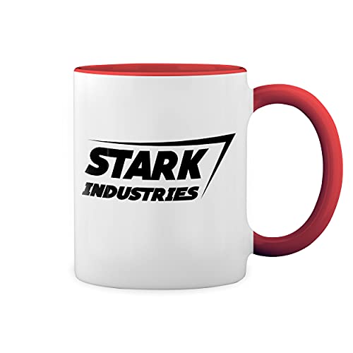 Stark Industries Weiße Tasse Mug mit roten Felgen und Griff von GR8Shop
