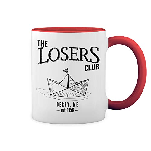 The Losers Klub King Stephen It Pennywise Weiße Tasse Mug mit roten Felgen und Griff von GR8Shop