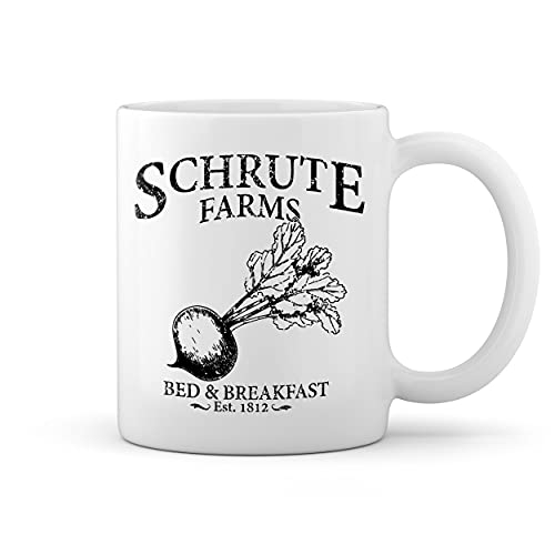 The Office TV Show Schrute Farms Dwight Dunder Miffline Beets Weiße Tasse Mug von GR8Shop