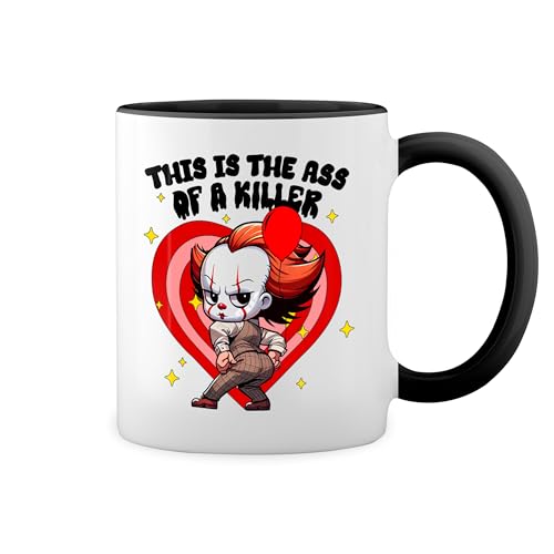 This Is The Ass Of A Killer Pennywise Weiße Tasse Mug mit schwarzen Felgen & Griff This Is The Ass Of A Killer Pennywise Weiße Tasse Mug mit schwarzen Felgen & Griff von GR8Shop