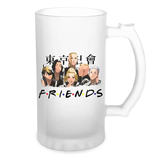 Tokyo Revengers Friends Inspired Tv Series Color Artwork Transparent Bierkrug Stein 500ml Tasse von GR8Shop