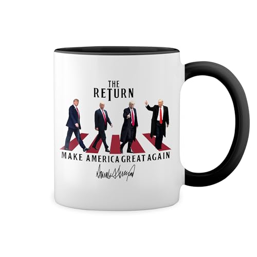 Trump President 2024 The Return Weiße Tasse Mug mit schwarzen Felgen & Griff Trump President 2024 The Return Weiße Tasse Mug mit schwarzen Felgen & Griff von GR8Shop