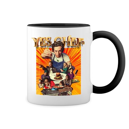 Yes, Chef! Weiße Tasse Mug mit schwarzen Felgen & Griff von GR8Shop