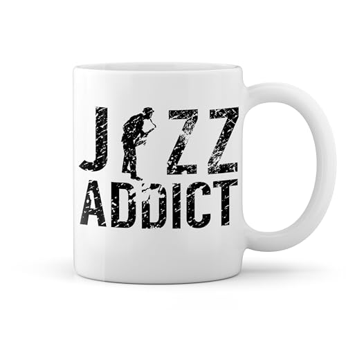 jazz addict saxophone Weiße Tasse Mug von GR8Shop