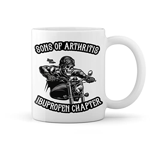 sons of arthritis ibuprofen Dune Black chapter Grau ist das Chrom der Biker Weiße Tasse Mug von GR8Shop