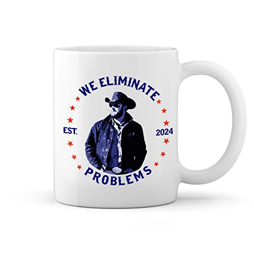 we eliminate problems Dutton Ranch Cowboy Weiße Tasse Mug von GR8Shop