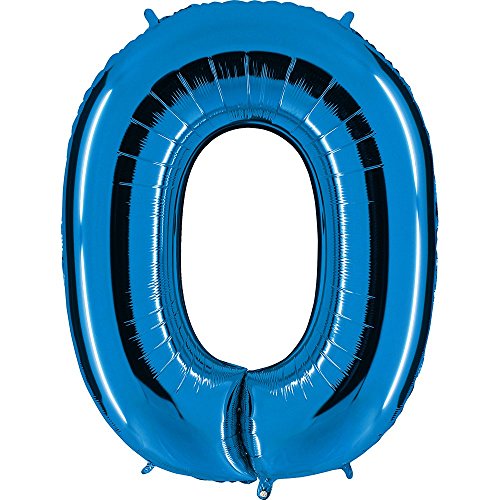 PartyMarty Grabo_000B-P Ballon Zahl in Blau - XXL Riesenzahl 100cm - für Geburtstag Jubiläum & Co - Neun - Party Geschenk Dekoration Folienballon Luftballon Happy Birthday (Zahl 0) von Toyland