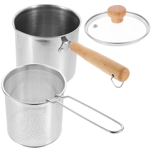 GRADENEVE 1 Set Bratpfanne Frittierkorb Frittiertopf Frittierkörbe Mit Griff Mini Frittierset Topf Mit Frittierkorb Haushalts Frittiertopf Frittiertopf Pommeshalter Frittiergeräte Für Zu von GRADENEVE