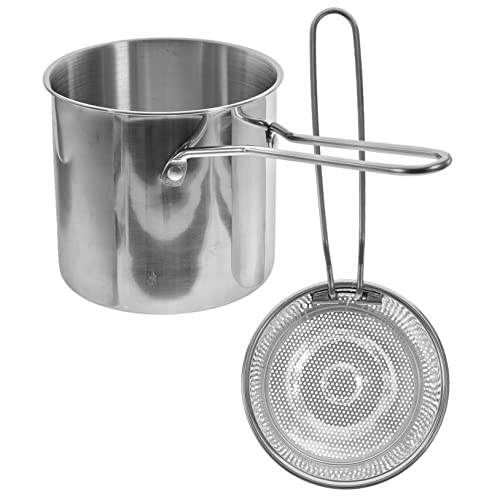 GRADENEVE 1 Set Edelstahl Fritteuchter Frittierpfanne Mit Korb Frittierkorb Mit Grifffutter Gebratener Korb Frittyer Pot Fisch Fritteuchsen -Topf Und Korb Haushaltsgebratener Pot Pitchient Topf von GRADENEVE