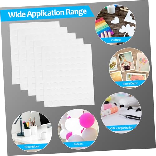 GRADENEVE 10 Blatt Doppelseitige Transparente Klebepunkte Ablösbare Runde Haftpunkte Vielseitig für Basteln Luftballons Papier Büro und Heimorganisation von GRADENEVE