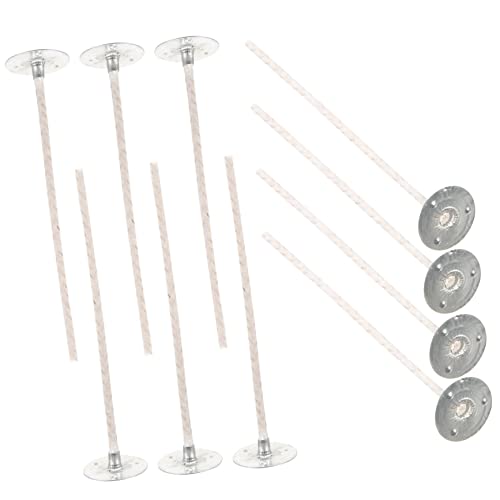GRADENEVE 10stücke Baumwollkerzendochte Mit Metallbasis Für Kerzenherstellung Für DIY Kerzen Passend Für Sojawachs Und Paraffinwachs von GRADENEVE