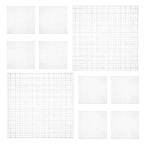 GRADENEVE 10 Stück Kunststoffgitter Mesh Canvas Quadratisch Langlebig Reißfest für Kreuzstich Stickerei Häkel Bastelprojekte mit Präzisem Gitter für Fehlerfreies Needlepoint von GRADENEVE