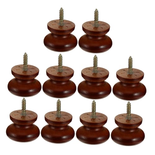 GRADENEVE 10 Stück Teiliges Runde Holzschubladengriffe aus Massivem Holz Selbstbohrend Kratzfest und Feuchtigkeitsresistent Geeignet für Küchenschränke Kleiderschränke und Möbel von GRADENEVE