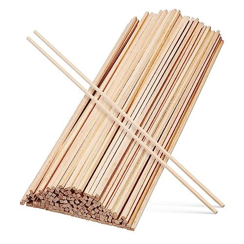 GRADENEVE 100 Stück Quadratische Holzstäbe Naturbelassene Holzleisten zum Basteln DIY Holzstreifen für Kreative Handwerksprojekte und Holzleisten Bastelmaterial von GRADENEVE