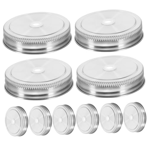 GRADENEVE 10stücke Edelstahl-glasdeckel Mit Loch Für Strohhalme Versiegelte Deckel Für Trinkgläser Aus Einmachglasdeckel Mit Strohhalmloch Robuste Deckel Für Gläser GRADENEVE 10stücke Edelstahl-glasdeckel Mit Loch Für Strohhalme Versiegelte Deckel Für Trinkgläser Aus Einmachglasdeckel Mit Strohhalmloch Robuste Deckel Für Gläser von GRADENEVE
