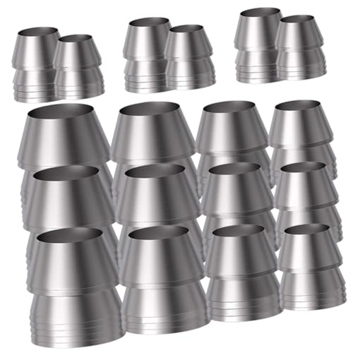 GRADENEVE 18 Stück Teiliges Metallkeil Hammer und Axtstiele Runde Keile in Rostfrei Fein Poliert Stabiler Werkzeugverstärker für Schreiner und Bauarbeiter Einfach zu Montieren von GRADENEVE