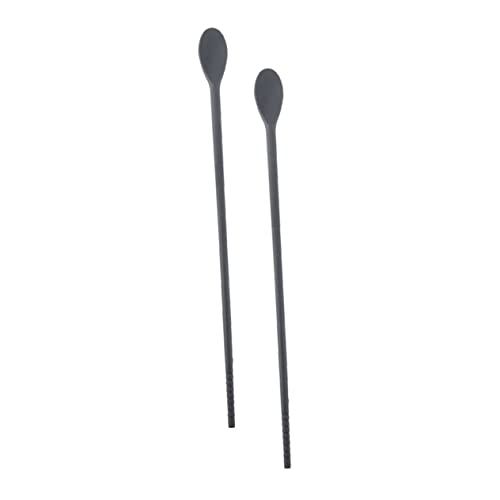 GRADENEVE 1Paar Silikon Essstäbchen Löffel Dual Use Rührstäbe für Getränke Leicht zu Reinigen aus Hochwertigem Silikon Korrosionsbeständig und Langlebig für Cocktails von GRADENEVE