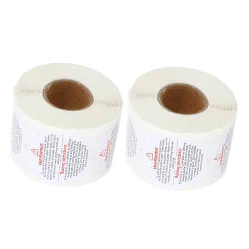 GRADENEVE 2 Rollen Selbstklebende Kerzen Warnaufkleber mit Sicherheits etiketten für Kerzengläser Klare Englische Warnhinweise Einfache Anwendung Hitzebeständig und Langlebig von GRADENEVE