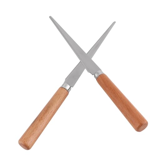 GRADENEVE 2 STÜCK Teiliges Fettling Messer mit Holzgriff Rostfreier Vielseitiges Tonschnitzwerkzeug für Modelliermasse Schnitzen Korrigieren und Basteln von GRADENEVE