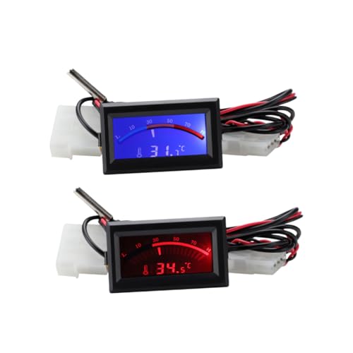 GRADENEVE 2 Stück Eingebettetes Elektronisches Thermometer Zeigertyp Schnelle Temperaturmessung Geeignet für Kühlschränke Inkubatoren Heizboxen Terrarien und Aquarien Langlebig und Kompakt von GRADENEVE