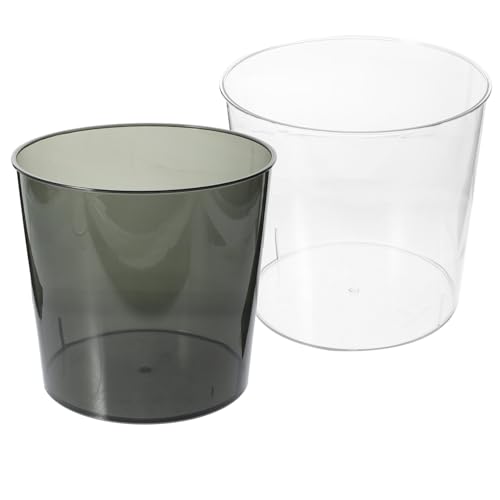 GRADENEVE 2 Stück Mini Mülleimer Kunststoff Pet Deckel Abfallbehälter für Schreibtisch Büro Schlafzimmer Küche Kompakter Runder Desktop Organizer für Müll und Kleine Aufbewahrung von GRADENEVE
