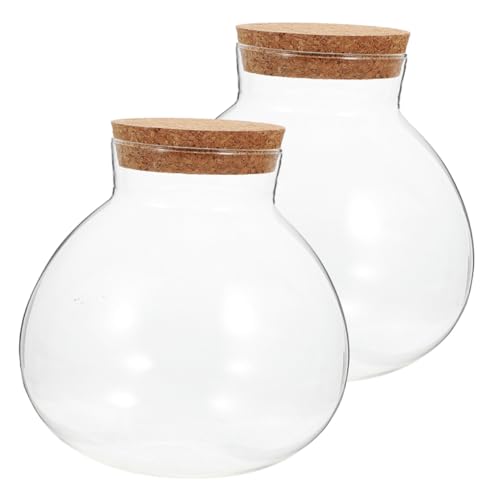 GRADENEVE 2 Stück Teiliges Runde Mikrolandschaft Ökologische Flasche aus Transparentem Dickem Glas mit Korkverschluss Kompakte DIY Dekoration für Pflanzen und Blumen Platzsparend für GRADENEVE 2 Stück Teiliges Runde Mikrolandschaft Ökologische Flasche aus Transparentem Dickem Glas mit Korkverschluss Kompakte DIY Dekoration für Pflanzen und Blumen Platzsparend für von GRADENEVE