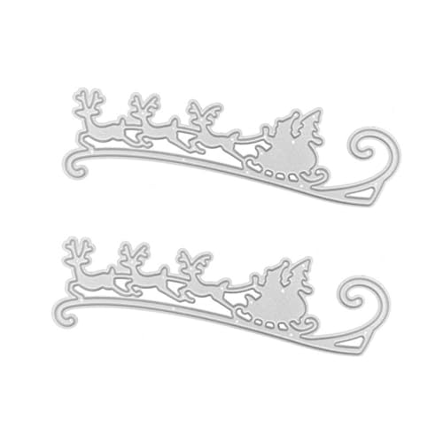 GRADENEVE 2 Stück Teiliges Weihnachts-schneideschablonen aus Langlebigem Karbonstahl Präzise Stanzformen für Scrapbooking DIY Weihnachtsdeko für Kartenherstellung und Bastelprojekte von GRADENEVE