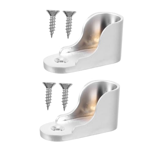 GRADENEVE 2 Stück Zinklegierung Kleiderstangenhalter Rostfreie Schrankrohrhalterung Verstärkte Garderobenstangenbefestigung Einfache Montage Geeignet für Kleiderschrank und Duschstangen von GRADENEVE