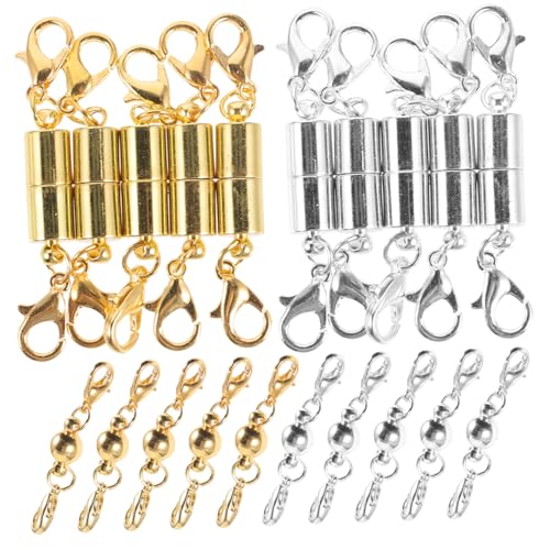 GRADENEVE 20 Stück Teiliges Magnetisches Schmuckverschluss Zylindrische und Kugelförmige DIY Halsketten Armbandverschlüsse Einfach zu Befestigen Vielseitig für Schmuckherstellung und von GRADENEVE
