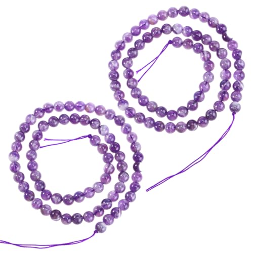GRADENEVE 2Stücke Amethyst Perlen Natürliche Edelsteinlose Perlen für Schmuckherstellung DIY pro Strang Lila für Armbänder und Ohrringe von GRADENEVE