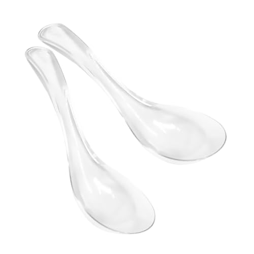 GRADENEVE 2-teiliges Asiatisches Suppenlöffel-set Chinesisches Dessertlöffel-set Glaslöffel Reissuppenlöffel Für Dessert Restaurant Küchenzubehör von GRADENEVE