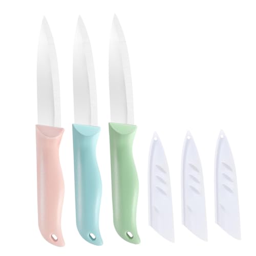 GRADENEVE 3sätze Teiliges Keramikmesser Für Obst Und Gemüse Mit Schutzabdeckungen Handlicher Und Sicherer Küchenhelfer Für Zubereitung Von Speisen Für Party von GRADENEVE