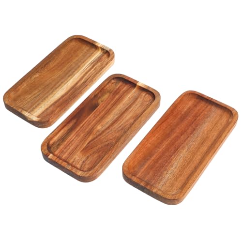 GRADENEVE 3St Akazienholzpalette Snack tablett Pallet holzbretter bauholz holzplatten - Serviertablett Couchtischtablett Servierplatten und Tabletts Wurstbrett Brotfach dekoratives Tablett von GRADENEVE