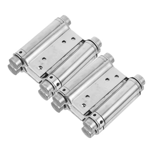 GRADENEVE 4 Stück Teiliges Edelstahl Doppelfeder Türscharniere Automatisch Selbstschließend Einstellbare Scharniere für Schrank Garagentüren Langlebig Robust von GRADENEVE