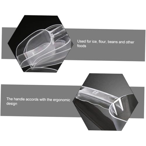 GRADENEVE 4 Stück Teiliges Eisportionierer Transparentem Kunststoff Multifunktionale Schaufeln für Eiswürfel Kaffee Pommes und Backzutaten Bruchsicher Lebensmittelecht Langlebig von GRADENEVE