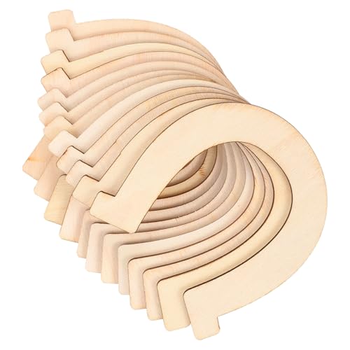 GRADENEVE 48 Stück Teiliges DIY Holzhufeisen Leichte Holzscheiben zum Bemalen und Basteln Beidseitig Bemalbar Kinderfreundliche Holzstücke für Kreative Handwerksprojekte und Individuelle von GRADENEVE