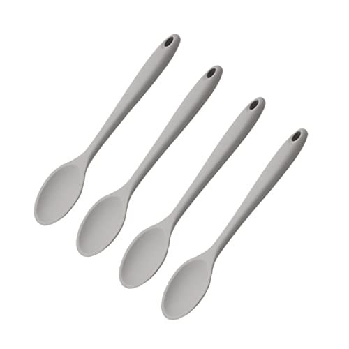 GRADENEVE 4Stücke Silikon Salatlöffel Teilig Hitzebeständig und Kratzfrei Multifunktionale Rührlöffel für Kochen und Servieren Ergonomischer Griff für Antihaft Kochgeschirr von GRADENEVE