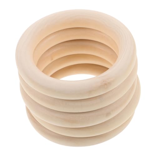 GRADENEVE 5 Stück Naturholzringe für Diy Projekte Robuste Bastelringe für Makramee Schmuck und Kreative Gestaltung von GRADENEVE