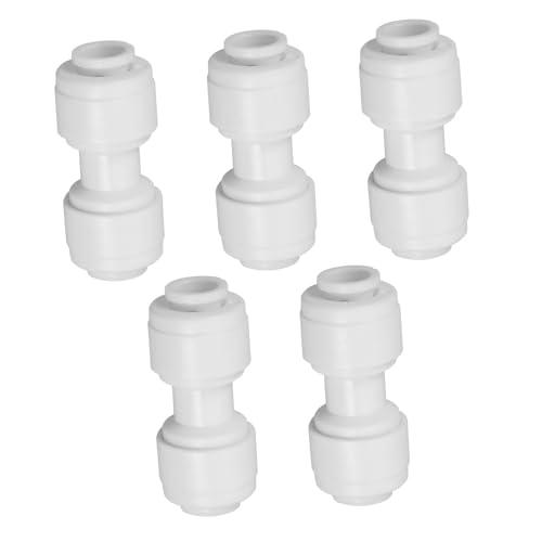 GRADENEVE 5 Stück Schnellanschluss Wasserfilter Fittings Kunststoff Gerade Steckverbinder für Wasserreiniger Ro Umkehrosmoseanlage Rohrverbindung Zubehör von GRADENEVE