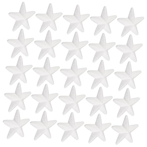 GRADENEVE 50 Stück Weiße Schaumstoff Sterne Polystyrol Bastelset für DIY Weihnachtssterne für Dekoration Schmuckherstellung und Kreative Handwerksprojekte von GRADENEVE
