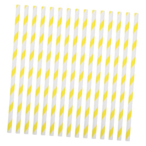 GRADENEVE 50 Stück Zuckerwatte Papierstäbchen Gelb Weiß Gestreift Robust und Flexibel für Zuckerwattemaschinen Vielseitig Einsetzbar für Partys Geburtstage und Dessertzubereitung von GRADENEVE