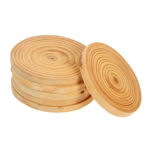 GRADENEVE 6 Kleine Unfertige Untersetzer Holzscheiben Zum Basteln – Natürliche Holzuntersetzer Zum Bemalen – Rustikale Heimdekoration 109 X 11 Cm von GRADENEVE