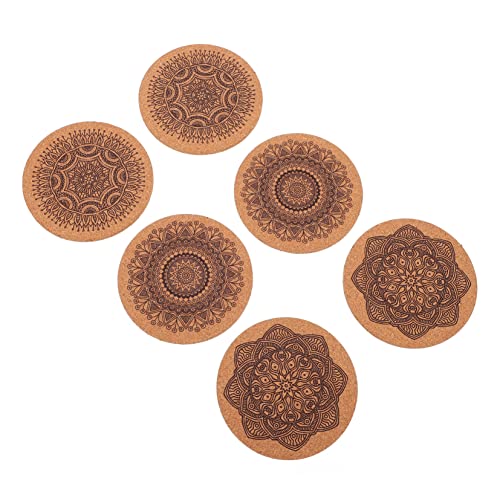 GRADENEVE Elegantes 6er-Pack Mandala Hitzebeständige Und Dekorative Tassenmatten von GRADENEVE