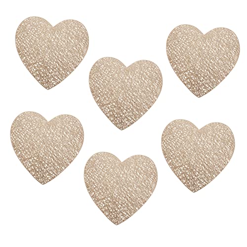 GRADENEVE Deko 6st Essmatte Für Den Haushalt Herzplatten Herzförmiges Tischset Dekoration Die Einweihungsparty Hochzeitsdeko Kaffeetassen Hitzebeständiges Tischset Entzückendes Platzdeckchen PVC von GRADENEVE