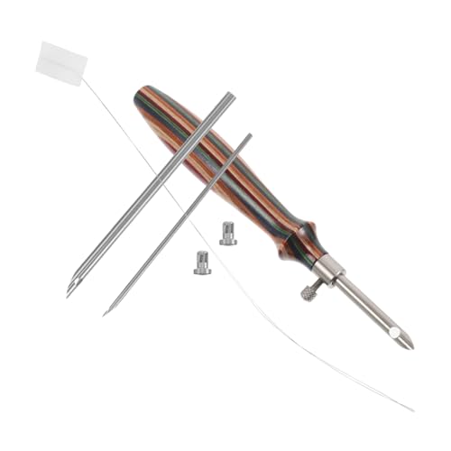 GRADENEVE 7 Stück Teiliges Punch Stitching Kit mit Verstellbaren Abgerundeten Nadeln und Komfortablem Holzgriff für Anfänger und Fortgeschrittene für DIY Stickerei und Filzarbeiten von GRADENEVE