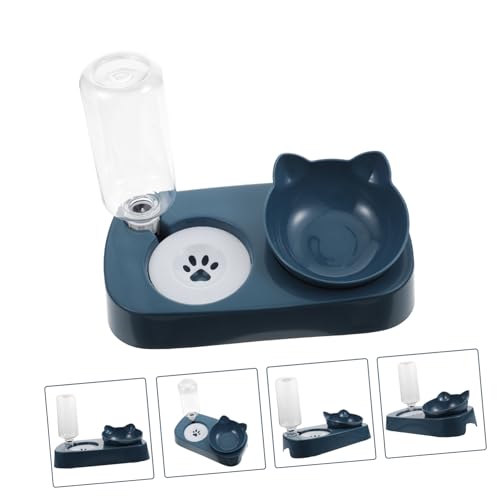 GRADENEVE Auslaufsicherer Stabiler Haustier Trink Futternapf mit Transparentem Wasserbehälter Abnehmbar Leicht zu Reinigen rutschfest Geeignet für Katzen und Kleine Hunde Multifunktionaler von GRADENEVE